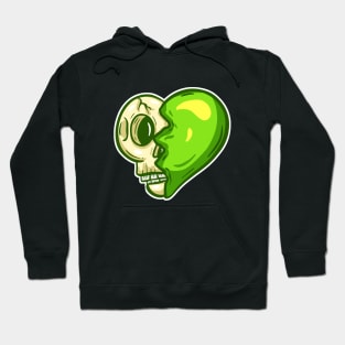 Cartoon Zombie Love Heart Valentines Day Halloween Illustration Hoodie